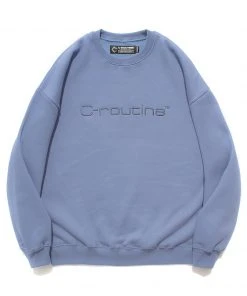 Best Sellers [C ROUTINE] FW 21 C-ROUTINE LOGO CREWNECK-PASTEL BLUE