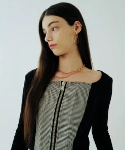 Best Sellers [INPREP] FW 21 HOUNDSTOOTH CORSET TOP