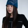 Best Sellers [SETUP EXE] Seasonless Crystal Cubic Logo Beanie [Blue]