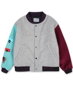 YOUTH BATH Best Sellers [YOUTHBATH] FW 21 YB VARSITY JACKET_GRAY