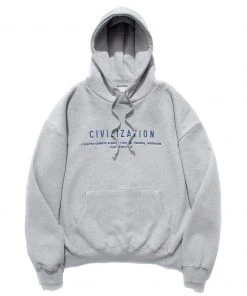 [C ROUTINE] FW 21 CIVILIZATION LOGO HOOD-GRAY
