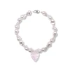 [HURJABOYACC] Seasonless Venetian Heart Glass Pearl Necklace _ Pink