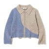Best Sellers [ROCCI ROCCI] Winter 21 Colour Block Knit Zipup [VINTAGE PURPLE]