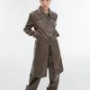 [GIMMETHEYOUNG] FW 21 FAUX LEATHER LONG JACKET / BROWN Best Sellers