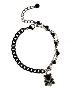 [STEEL EDITION] Seasonless All Black Heart Bear Bracelet