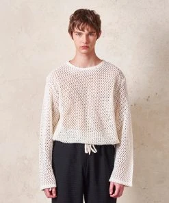 Best Sellers [DWSCOMPANY] Winter 21 Net Knit Pullover (white)