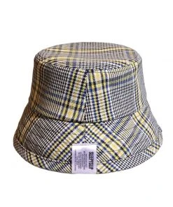 SLEEPYS SLIP [SLEEPY SLIP] Seasonless TARTAN CHECK YELLOW/NAVY BUCKET HAT