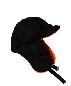 [SLEEPY SLIP] Seasonless REVERSIBLE SATIN TROOPER HAT BLACK/ORANGE SLEEPYS SLIP