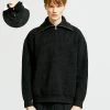 [S SY] FW 21 Neck Warmer Wide Collar Zip-up Knit Black Best Sellers