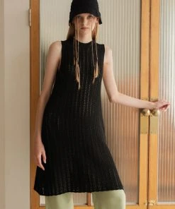 [ROCCI ROCCI] FW 21 Crochet Knit Dress [BLACK] Best Sellers