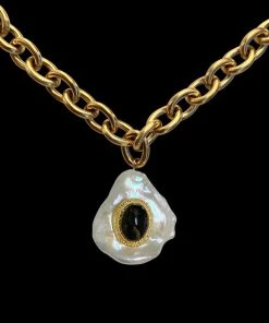 [HURJABOYACC] Seasonless Mono Stone Pearl Necklace_Stone