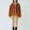 [INPREP] FW 21 EMBROIDERED LOGO FLEECE JACKET (BROWN)_W Best Sellers