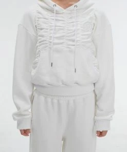 [GIMMETHEYOUNG] FW 21 SHRRING SWEAT HOODY_21FW(S) / WHITE Best Sellers