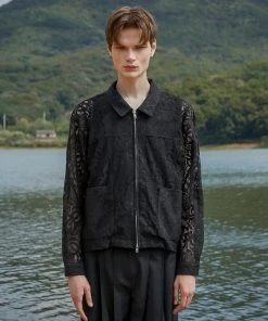 Best Sellers [FLAREUP] Winter 21 Tulle Lace Short Jacket - Black (FU-029) (Add Inner)