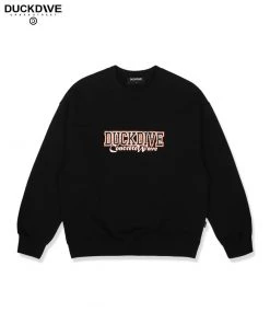 [DUCKDIVE] FW 21 Vintage Crack Logo Sweatshirt Black Best Sellers