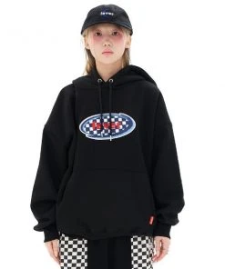 Best Sellers [FEVERTIME] FW 21 21 Checker Boucle HOODIE - BLACK