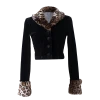 Best Sellers [ONMYOWN] FW 21 Leopard Fluffy Collar Trim Cardigan
