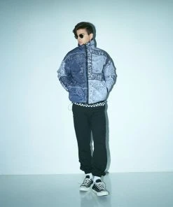 Best Sellers [FM91.02] FW 21 TEDDY BEAR & PAISLEY REVERSIBLE JACKET Black