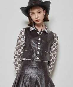 [LUV IS TRUE] FW 21 LEATHER VEST(BROWN)