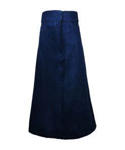 [CODE SHION] Winter 21 A-line Ling Skirt [blue Denim]