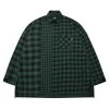 [AJO BY AJO] FW 21 Oversized Buffalo Check Mixed Shirt [Green] Best Sellers