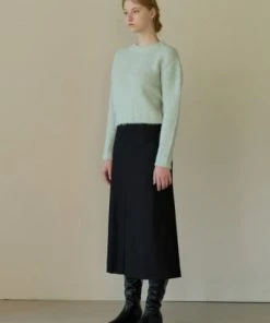 [STEP AROUND] FW 21 FRONT TUCK A-LINE LONG SKIRT_BLACK Best Sellers