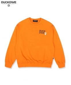 Best Sellers [DUCKDIVE] FW 21 Melting Basic Logo Sweatshirt Orange