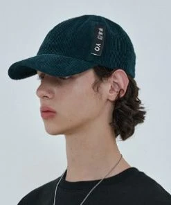 [OY] Seasonless CORDUROY POINT LOGO CAP-GREEN