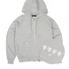 [OY] FW 21 BULLET LOGO DOUBLE HOODIE ZIP-GREY