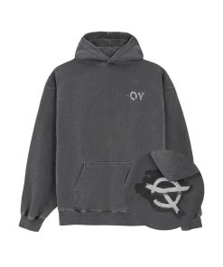 Best Sellers [OY] Winter 21 PIGMENT PAINT LOGO HOODIE-BLACK