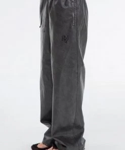 Best Sellers [GIMMETHEYOUNG] FW 21 FAUX LEATHER STRING PANTS / BLACK