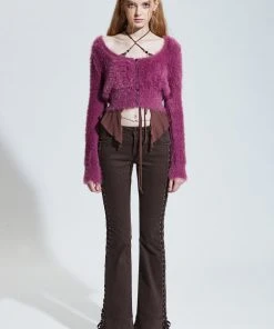 Best Sellers [PAIN OR PLEASURE] FW 21 SIDE CORSET PANTS Brown