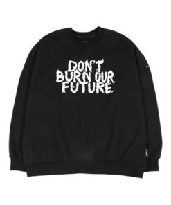 [AJO BY AJO] FW 21 Flocked (19) Slogan Sweatshirt [Black]