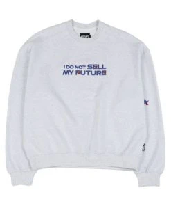 [AJO BY AJO] FW 21 Embroidered (21) Slogan Sweatshirt [Light Grey]