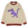 YOUTH BATH [YOUTHBATH] FW 21 DINOSAUR STRIPE KNIT WEAR_BEIGE