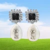 [HURJABOYACC] Seasonless Bichon Earrings _ Pet Series_Black Earclips