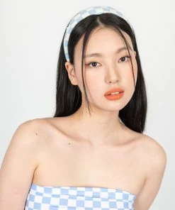 [SPUNKY] Seasonless CHECK HEADBAND (BLUE)