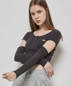 [LUV IS TRUE] Winter 21 SNAP LONGSLEEVE(CHARCOAL) Best Sellers