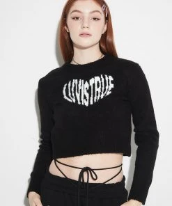 [LUV IS TRUE] Winter 21 HEART LOGO KNIT(BLACK)