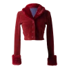 Best Sellers [ONMYOWN] FW 21 Red Fluffy Collar Trim Cardigan