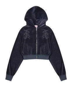 Best Sellers [HIGH SCHOOL DISCO] FW 21 Y2K Bellua Hood Zip-Up Charcoal