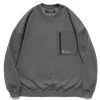 [C ROUTINE] FW 21 C ROGO CHEST ZIP POCKET CREWNECK-GRAY Best Sellers