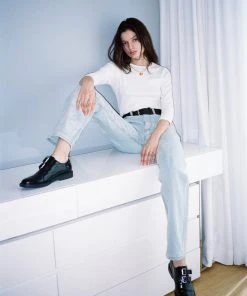 GLOWNG Best Sellers [GLOWNY] FW 21 CLASSIC SMOOTH TEE - WHITE