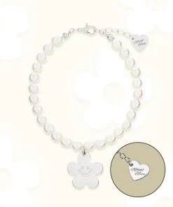 [ALMOSTBLUE] Seasonless SMILE FLOWER PEARL BRACELET Best Sellers