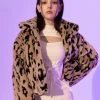 [BABLETWO] FW 21 Leopard Crop Fur Jacket (BEIGE)