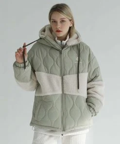[SEARCH410] Winter 21 Heavy BoA Quilting Hoodie Jacket Khaki Best Sellers