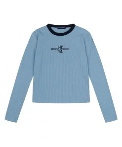 [HARDCORE HAPPINESS] FW 21 Columlogo Golgi Long-Sleeved T-Shirt Sky Blue