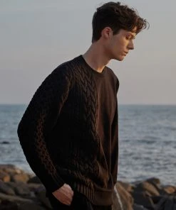 [FILOBISKNOT] FW 21 Cable Knit Sweatshirts_BLACK