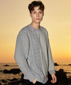 [FILOBISKNOT] FW 21 Cable Knit Sweatshirts_M/GREY Best Sellers