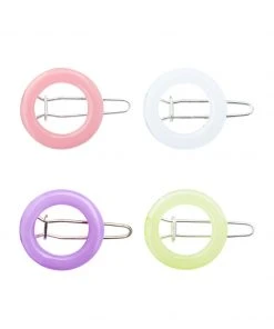 [SWINGSET] Seasonless Circle Hair Clip Set (4 Colors*2 Set)